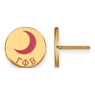 Gamma Phi Beta Gold-Plated Sterling Silver Sorority Enamel Stud Earrings