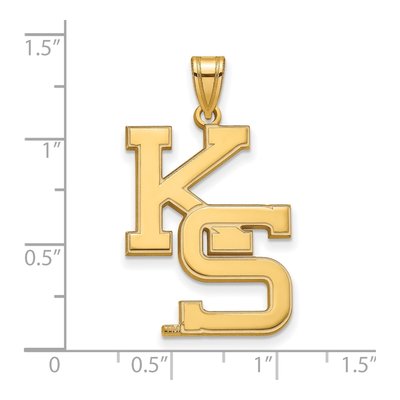 Kansas State University Gold-Plated Sterling Silver Extra Large K-S Pendant – view 3
