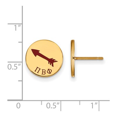 Pi Beta Phi Gold-Plated Sterling Silver Sorority Symbol Stud Earrings – view 2