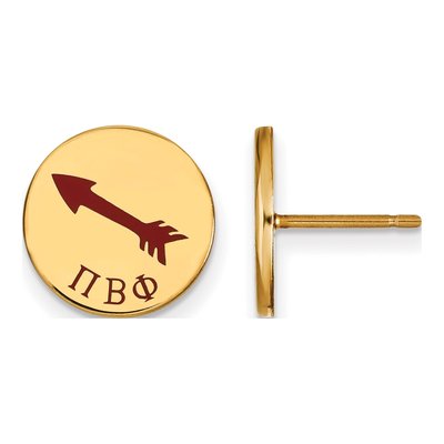 Pi Beta Phi Gold-Plated Sterling Silver Sorority Symbol Stud Earrings