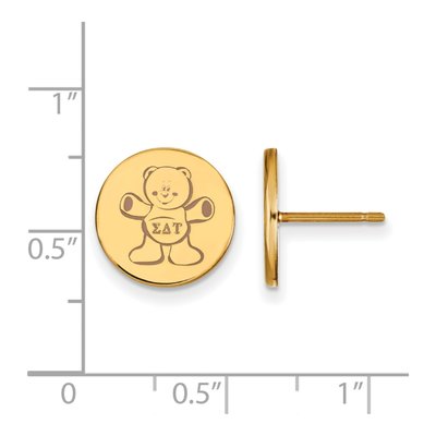 Sigma Delta Tau Gold-Plated Sterling Silver Sorority Symbol Stud Earrings – view 2