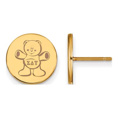 Sigma Delta Tau Gold-Plated Sterling Silver Sorority Symbol Stud Earrings