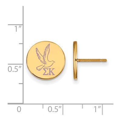 Sigma Kappa Gold-Plated Sterling Silver Sorority Symbol Enamel Stud Earrings – view 2