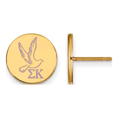 Sigma Kappa Gold-Plated Sterling Silver Sorority Symbol Enamel Stud Earrings