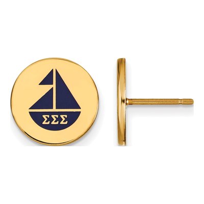 Sigma Sigma Sigma Gold-Plated Sterling Silver Enamel Earrings