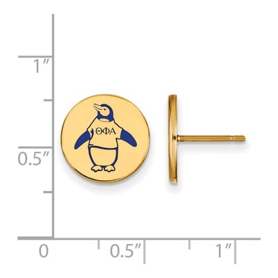 Theta Phi Alpha Gold-Plated Sterling Silver Sorority Symbol Stud Earrings – view 2
