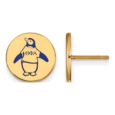 Theta Phi Alpha Gold-Plated Sterling Silver Sorority Symbol Stud Earrings