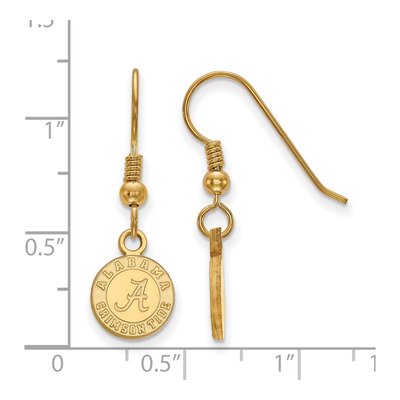 University of Alabama Gold-Plated Sterling Silver Crimson Tide Extra Small Earrings – view 2