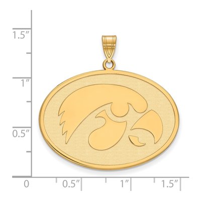 University of Iowa Gold-Plated Sterling Silver Extra Large Hawk Pendant – view 2