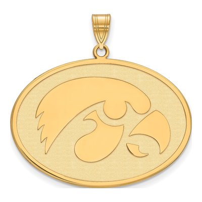 University of Iowa Gold-Plated Sterling Silver Extra Large Hawk Pendant