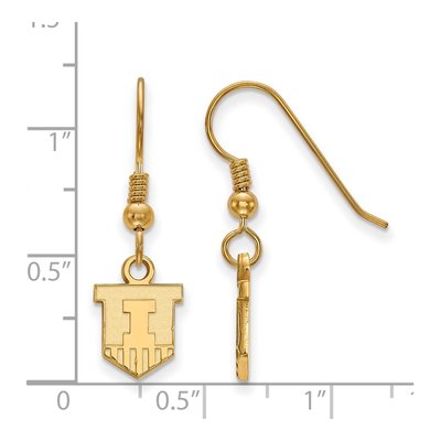 University of Illinois Gold-Plated Sterling Silver Victory Badge Earrings – view 2