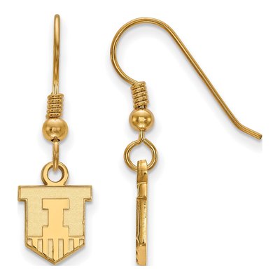 University of Illinois Gold-Plated Sterling Silver Victory Badge Earrings