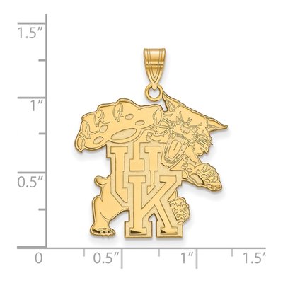 University of Kentucky Gold-Plated Sterling Silver Wildcat Extra Large Pendant – view 2