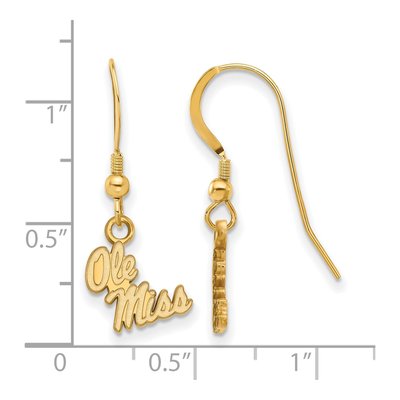 University of Mississippi Gold-Plated Sterling Silver Ole Miss Earrings – view 2