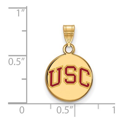 USC Trojans Small Enameled Disc Pendant, Gold-Plated – view 2