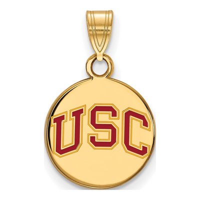 USC Trojans Small Enameled Disc Pendant, Gold-Plated