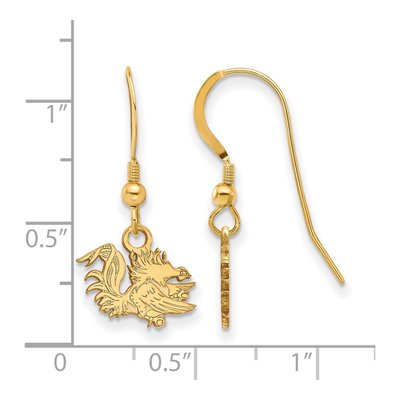University of South Carolina Gold-Plated Sterling Silver Gamecock Earrings – view 2