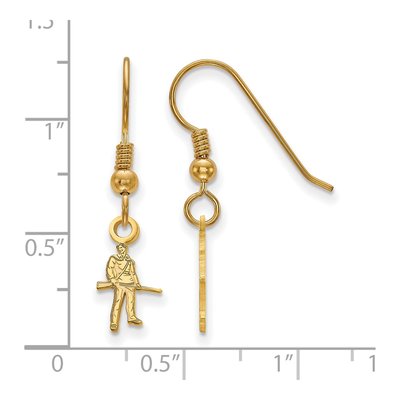 West Virginia University Gold-Plated Sterling Silver WVU Mountaineer Wire Earrings – view 2