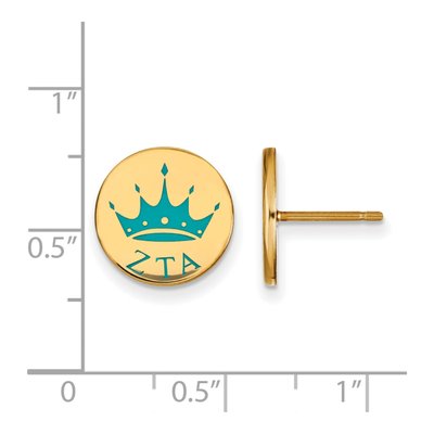 Zeta Tau Alpha Gold-Plated Sterling Silver Sorority Symbol Stud Earrings – view 2