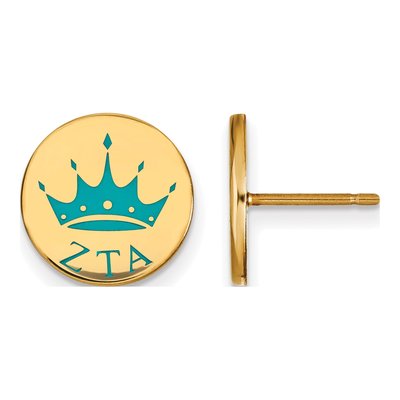 Zeta Tau Alpha Gold-Plated Sterling Silver Sorority Symbol Stud Earrings