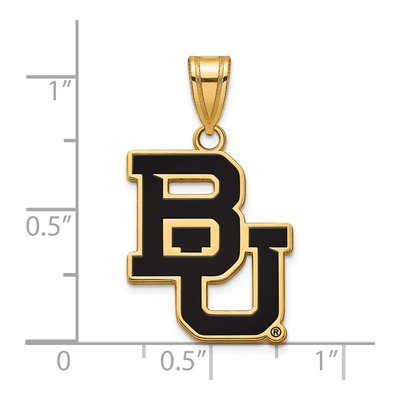 Baylor University Gold-Plated Sterling Silver Bears Large Enameled Pendant – view 3