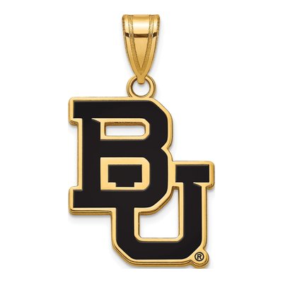 Baylor University Gold-Plated Sterling Silver Bears Large Enameled Pendant