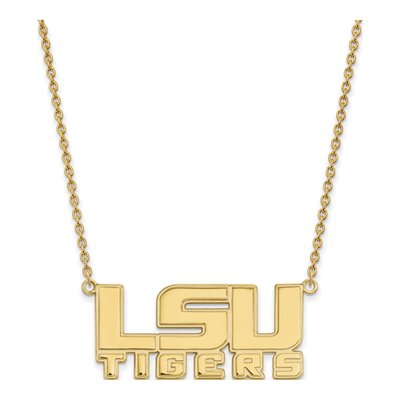 Louisiana State University Gold-Plated Sterling Silver LSU Tigers Large Pendant Necklace