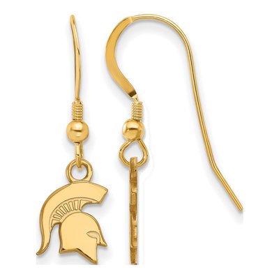 Michigan State University Gold-Plated Sterling Silver Spartan Extra Small Earrings
