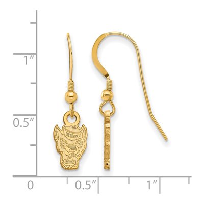 North Carolina State University Gold-Plated Sterling Silver NC Wolf Earrings – view 2