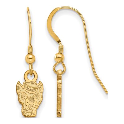 North Carolina State University Gold-Plated Sterling Silver NC Wolf Earrings