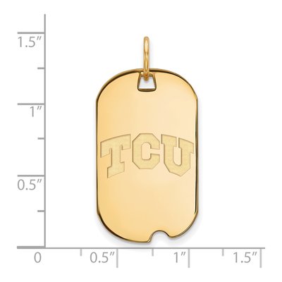 Texas Christian University Gold-Plated Sterling Silver TCU Dog Tag Pendant – view 2