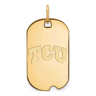 Texas Christian University Gold-Plated Sterling Silver TCU Dog Tag Pendant
