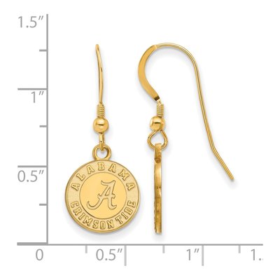 University of Alabama Gold-Plated Sterling Silver Crimson Tide Earrings – view 2