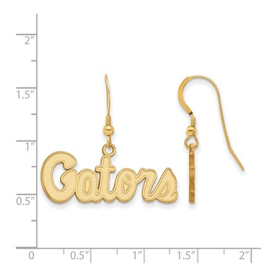 University of Florida Gold-Plated Sterling Silver Of Gators Script Earrings – view 2