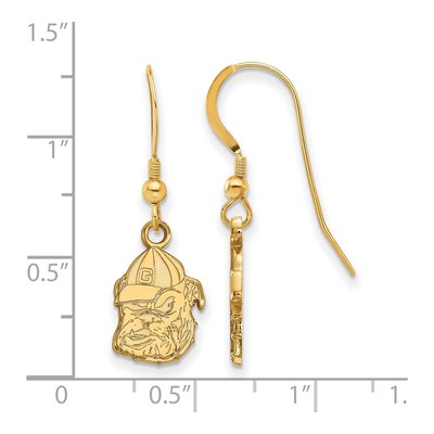 University of Georgia Gold-Plated Sterling Silver UGA Bulldog Earrings – view 2