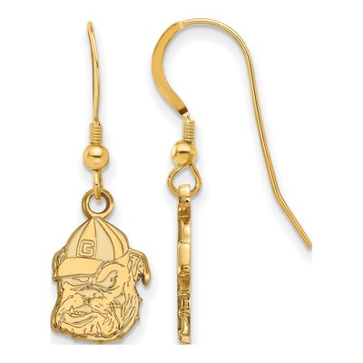 University of Georgia Gold-Plated Sterling Silver UGA Bulldog Earrings
