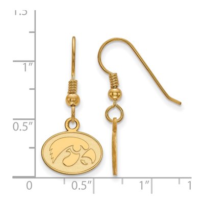 University of Iowa Gold-Plated Sterling Silver Hawk Wire Earrings – view 2