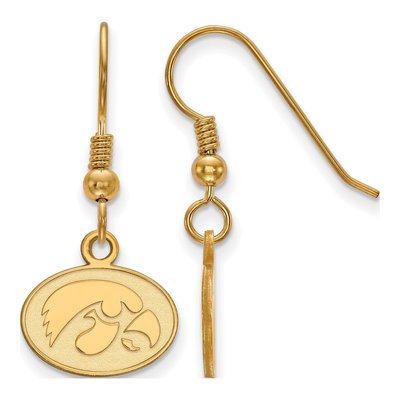 University of Iowa Gold-Plated Sterling Silver Hawk Wire Earrings