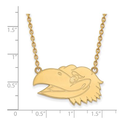 University of Kansas Gold-Plated Sterling Silver Large Jayhawks Necklace – view 2