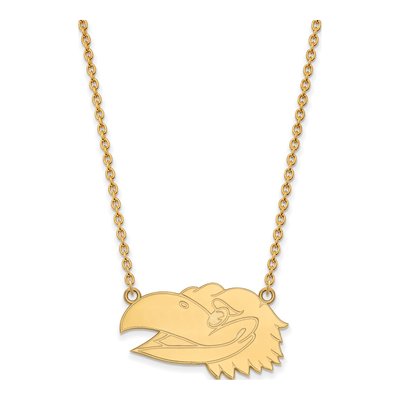 University of Kansas Gold-Plated Sterling Silver Large Jayhawks Necklace
