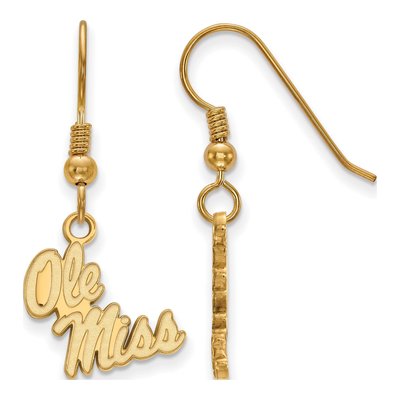 University of Mississippi Gold-Plated Sterling Silver Ole Miss Small Earrings
