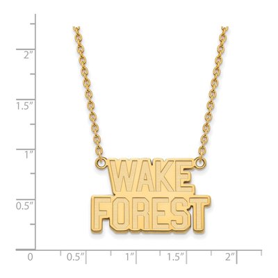Wake Forest University Gold-Plated Sterling Silver Large Deacon Pendant Necklace – view 2