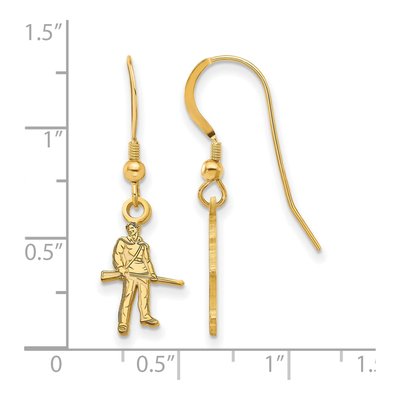 West Virginia University Gold-Plated Sterling Silver WVU Mountaineer Earrings – view 2