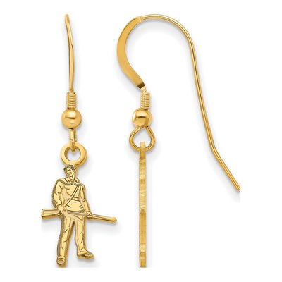 West Virginia University Gold-Plated Sterling Silver WVU Mountaineer Earrings