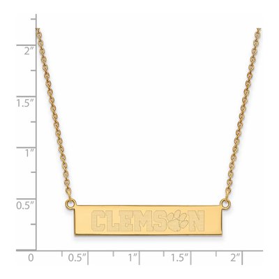 Clemson University Gold-Plated Sterling Silver Small Bar Necklace – view 2