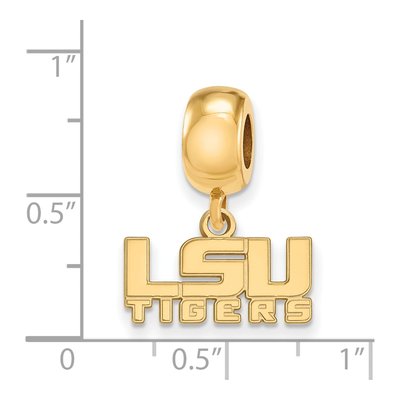Louisiana State University Gold-Plated Sterling Silver Extra Small LSU Tigers Dangle Bead – view 2