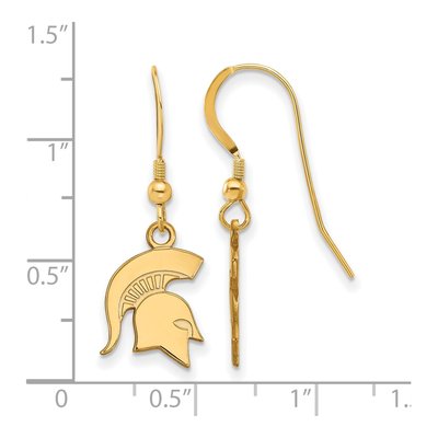 Michigan State University Gold-Plated Sterling Silver Spartan Earrings – view 2
