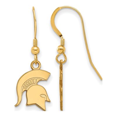Michigan State University Gold-Plated Sterling Silver Spartan Earrings