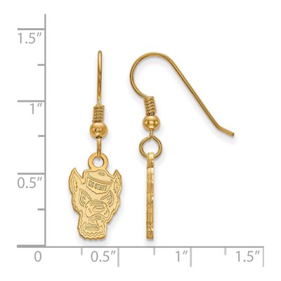North Carolina State University Gold-Plated Sterling Silver NC Wolf Earrings – view 2