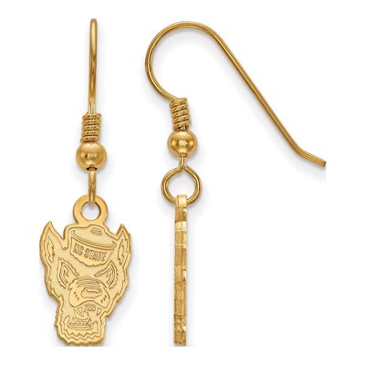 North Carolina State University Gold-Plated Sterling Silver NC Wolf Earrings
